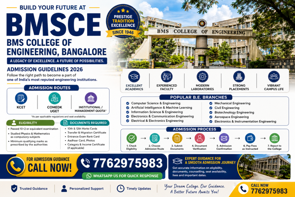 BMSCE Admission Guidelines 2026 – Complete Admission Process, Eligibility & Expert Admission Guidance