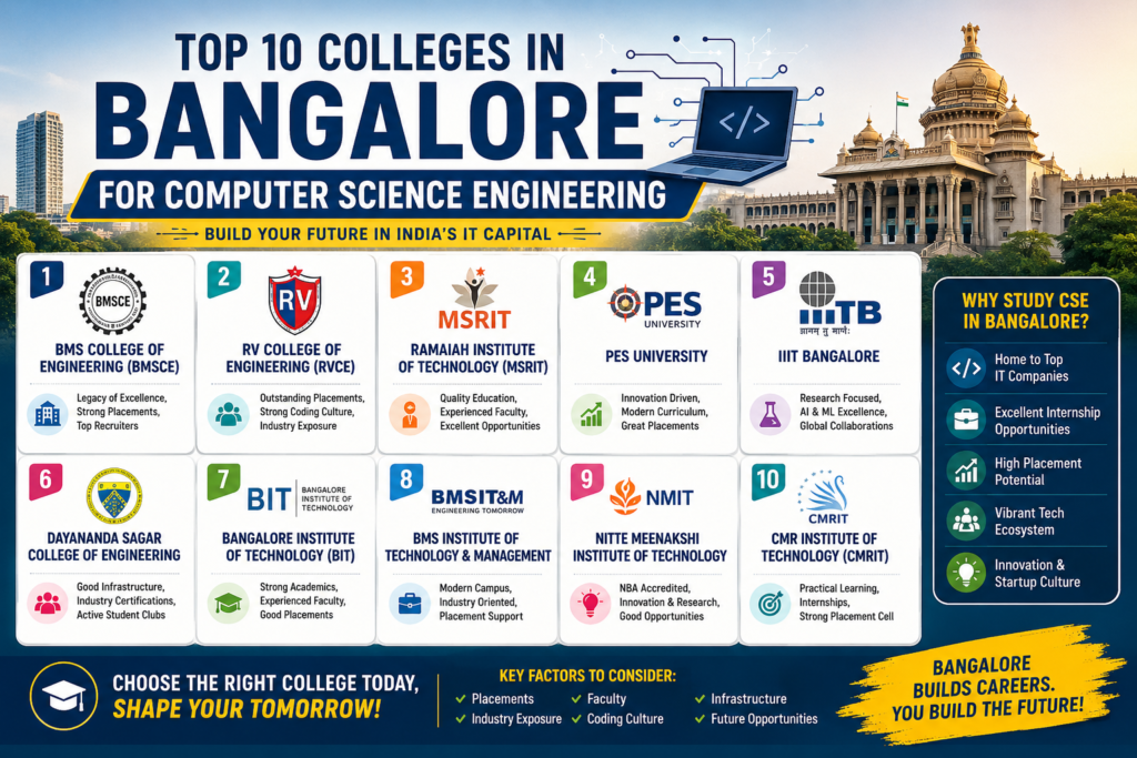 Top 10 Colleges in Bangalore for Computer Science Engineering (CSE) – Complete Guide 2026